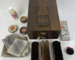 Vintage Kiwi Brand Hand Crafter Shoe Valet Wooden Box Kit w/ Supplies Bu... - $49.49