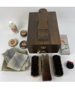 Vintage Kiwi Brand Hand Crafter Shoe Valet Wooden Box Kit w/ Supplies Bu... - $67.91 CAD
