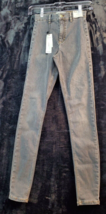 Topshop Jeans Womens Size 0 Gray Denim Cotton Pockets Skinny Leg Flat Front - £19.76 GBP