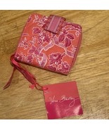 Vera Bradley Hope Toile Pocket Wallet Travel Size Pink Mini Cloth Zip Ar... - $40.60 CAD