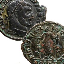 MAXENTIUS. Fides Military Standards. Scarce Ostia mint in Italy large Roman Coin - $141.55