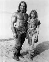 Conan The Destroyer Arnold Schwarzenegger Olivia D&#39;Abo stand together 4x6 photo - $6.99