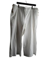 Liz Claiborne Pants Womens 18 White Cotton Wide Leg Woven Lined Button... - $265.37 MXN