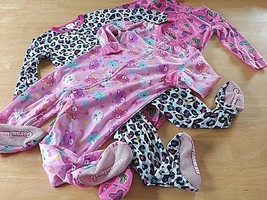 3 Garanimals Girls Footed Sleep &amp; PLAY-3T-NWOT-KITTENS/HEARTS/GEOMETRIC-LIGHT - £7.13 GBP