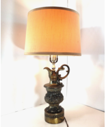 Antique Bronze/ Brass? Table Pitcher Lamp Drum Shade Great Centerpiece *... - $137.03 CAD
