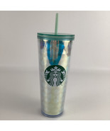 Starbucks Venti Cold Cup Tumbler Screw Top Lid Straw Iridescent Mermaid ... - $29.65
