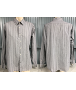Ben Sherman Gray Thin Stripe Pattern Mens L/S Button Shirt XL 24&quot; Chest - £10.64 GBP