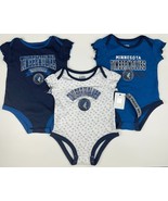 NBA Minnesota Timberwolves Girls Short Sleeve Bodysuit 3 Piece Set Size:... - £13.93 GBP