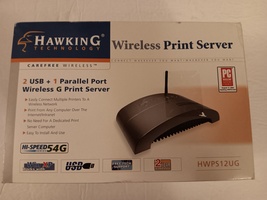 Hawking HWPS12UG 10/100 Wireless G Print Server Supports Up To 3 Printers - $199.99