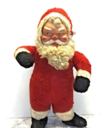 1950s Vtg Rubber Face Santa Black Mittens and Feet Plush Stuffed Toy 18 ... - $59.35