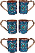 Pure Copper Handmade Outer Hand Painted Art Work Wine, Straight Mug - Cup 16 oz - £78.58 GBP