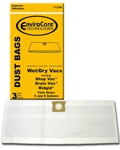 EnviroCare Replacement Vacuum Cleaner Dust Bags for Shop Vac Type E 5-8 Gallon W - £7.63 GBP