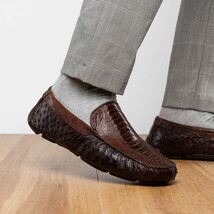 Alba Kango Slip On Classic Shoes Crocodile Skin Tabac image 10