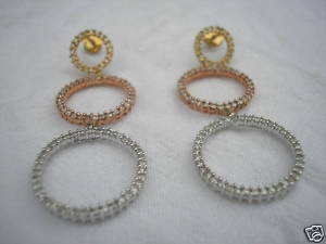 Primary image for 3.13 ct Diamond Chandelier 14kt gold Earrings $7535 app