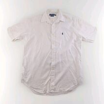 Ralph Lauren Blake 100% Linen Short Sleeve Button Front Shirt White Sz M - €20,68 EUR