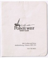 Golf Scorecard Pointe West Golf Club Amherstburg Ontario - $3.95