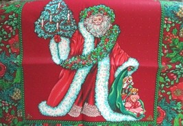 Fabric VIP &quot;Father Christmas&quot; 18&quot; Square for Pillow w/Backing or Wall Hanging $4 - £3.18 GBP