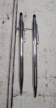 Cross Double Desk Set Lustrous Chrome Pen &amp; Pencil - Needs Refills - $35.00