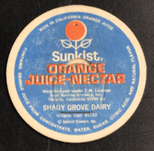 Sunkist Orange Juice Nectar Shady Grove Dairy Ontario CA  Milk Bottle Ca... - $9.49