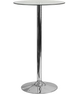 Flash Furniture Fredrick 23.75&#39;&#39; Round Glass Table Chrome Base Restauran... - €93,21 EUR