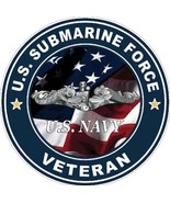 US Navy Submarine Veteran Emblem Decal / Bumper Sticker  - $295.29 MXN