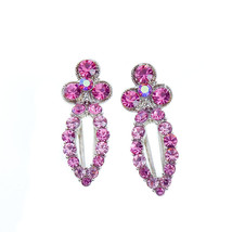 Caravan Salon Pins Open Center Oval Decorated With Colored Rhinestone Pair - £16.58 GBP