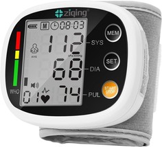 ZIQING Wrist Blood Pressure Monitor, Rechargeable,  5~7.7 in Wrist Circu... - £9.45 GBP