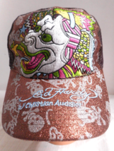 Don Ed Hardy Designs Brown Mesh Trucker Snapback Hat Cap Carnival Dragon... - $39.99