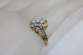 10K Two Tone Gold Diamond Accent Cluster Ring Size 7.25 - $7,488.62 MXN