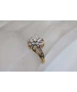 10K Two Tone Gold Diamond Accent Cluster Ring Size 7.25 - $7,350.10 MXN