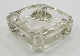 N) Vintage Clear Square Thick Glass Ashtray - Restaurant Bar Style 3-3/4&quot; - $7.91