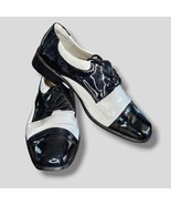 FUNTASMA Mens 50&#39;s Black &amp; White Gangster Halloween Shoes M size 10-11 - $19.80