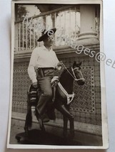 1950s Funny Man in Sombrero on Decorative Horse Photo RPPC - £3.50 GBP