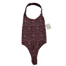 Free People Bodysuit Womens XS/S Purple Textured Sea Shell Print Thong V... - $32.44