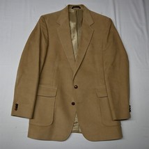 Vtg Haggar 42L Khaki Wide Wale Corduroy Mens Blazer Suit Jacket Sport Coat - $54.59