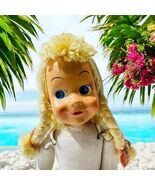 Vtg 50’s 18” Polish Cloth Sawdust Doll Celluloid Plastic HEAD Blonde Braids - €25,46 EUR