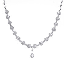 2.75 Carat Diamond Drop Necklace 14K White Gold - £2,742.58 GBP
