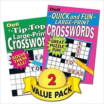 Quick &amp; Fun / Tip-Top Large-Print Crosswords Puzzle Books – 2 Pack Paper... - £7.04 GBP