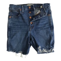 Madewell Womens Shorts Adult Size 27 Button Fly Skinny Raw Hem High Rise Denim - £17.54 GBP