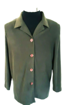 Jaclyn Smith Women&#39;s Size Large Jacket Vintage Blazer Dark Olive Green Casual - £14.15 GBP