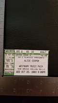 ALICE COOPER - VINTAGE OCT 22, 2003 WESTBURY MUSIC FAIR, NY CONCERT TICK... - £7.81 GBP
