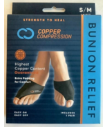 NEW Copper Compression CCBUS/BS3 Copper Infused SMALL/MEDIUM Bunion Cushion - £7.88 GBP