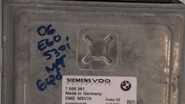 7555361 BMW DME Engine Ignition Control Module Computer Ecu Ecm Pcm 6spd MTX image 2