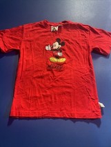 Mickey Mouse Kids Size 14-16 Red Tshirt Disney Catalog Embroidered Retro - $314.26 MXN