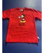 Mickey Mouse Kids Size 14-16 Red Tshirt Disney Catalog Embroidered Retro - $314.26 MXN
