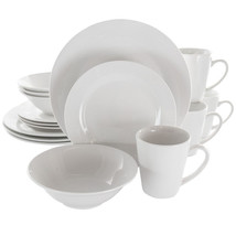 Elama Marshall 16 Piece Porcelain Dinnerware Set In White - £108.90 GBP