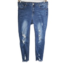 Skinny Distressed Boy Friend Jeans Size 16 - £19.71 GBP