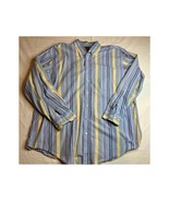 Rochester Dress Shirt Mens 1X Blue Striped Collared Colorful Button Up W... - $16.70