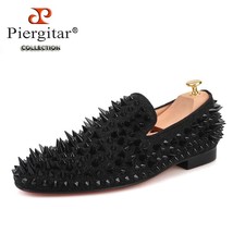 Four Colors Handmade Men Spiked Shoes Fashion Party And Prom Men Slipper Loafers - £240.08 GBP