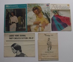 Vintage Crochet Pattern books / booklets Lot of 5 Afghans Crocheted and ... - $9.49